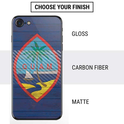 Guam Flag Dark Wood iPhone SE (2nd & 3rd Gen) Skin